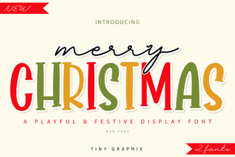 Merry Christmas Duo Fonts for Festive Designs